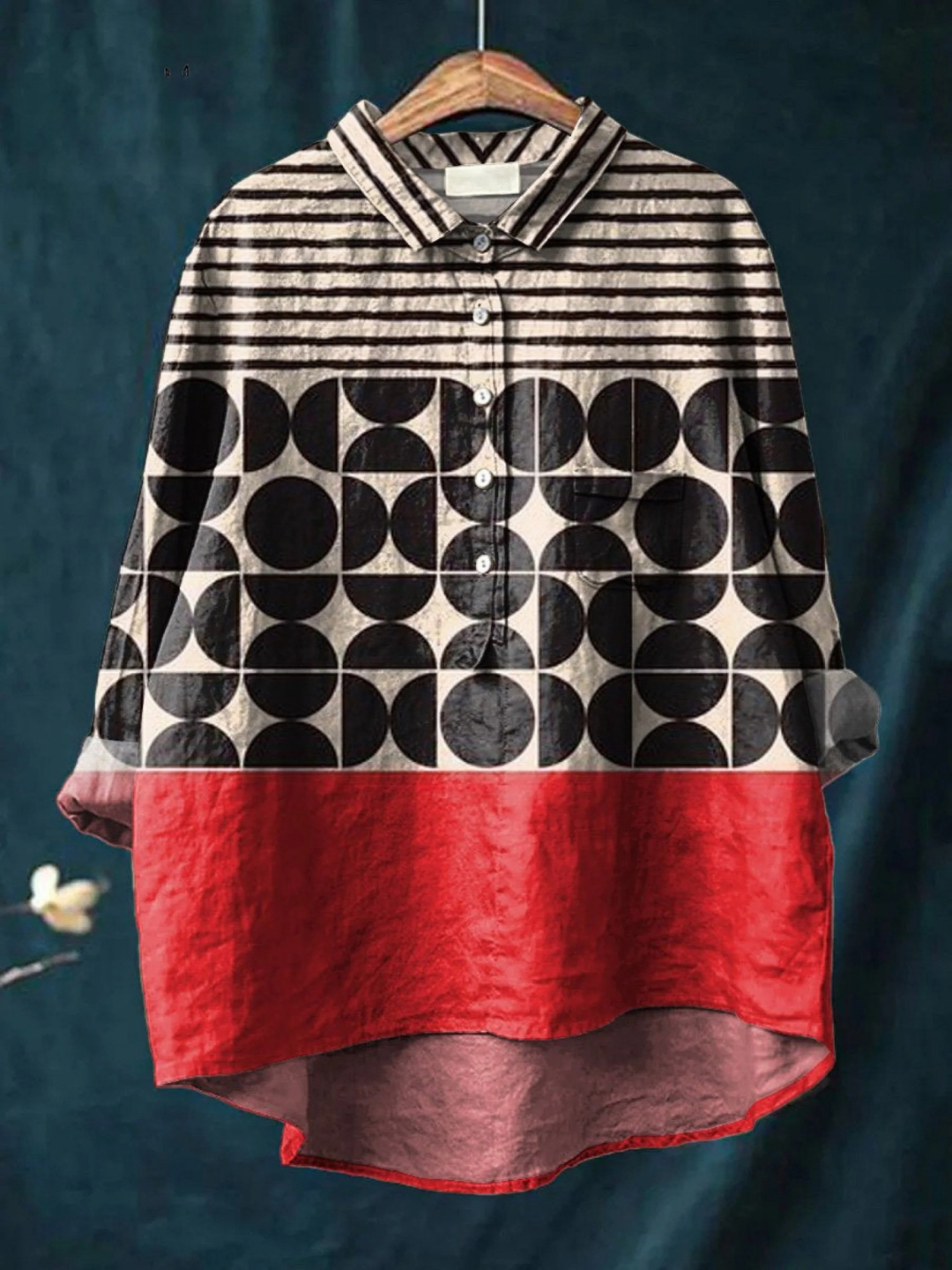 Martha | Geometric-Print Relaxed Blouse