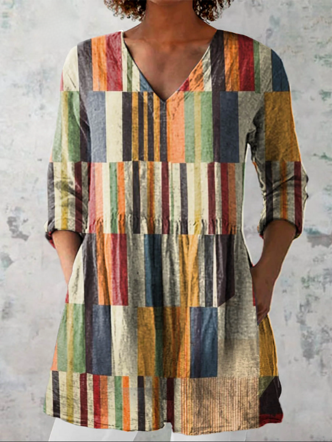 Louise | Long V-Neck Blouse
