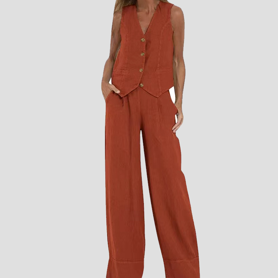 Rose | Button-Front Wide-Leg Set